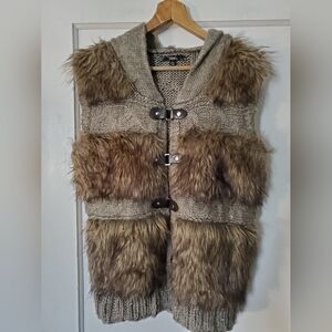 ☃️🌟💖Knit Hooded Fur Vest 💖🤠🌟🎄